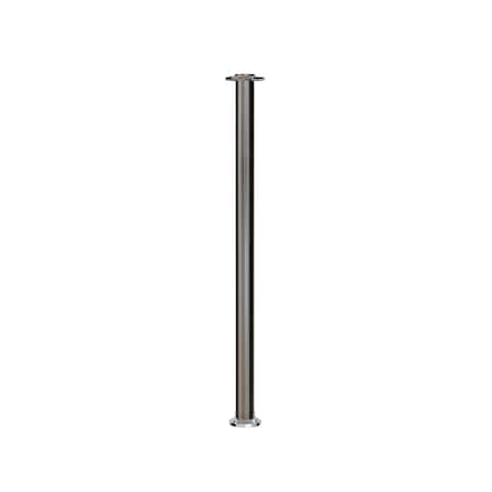 Montour Line Stanchion Post and Rope Fixed Base Sat.Steel Post Flat Top SP400F-FL-SS